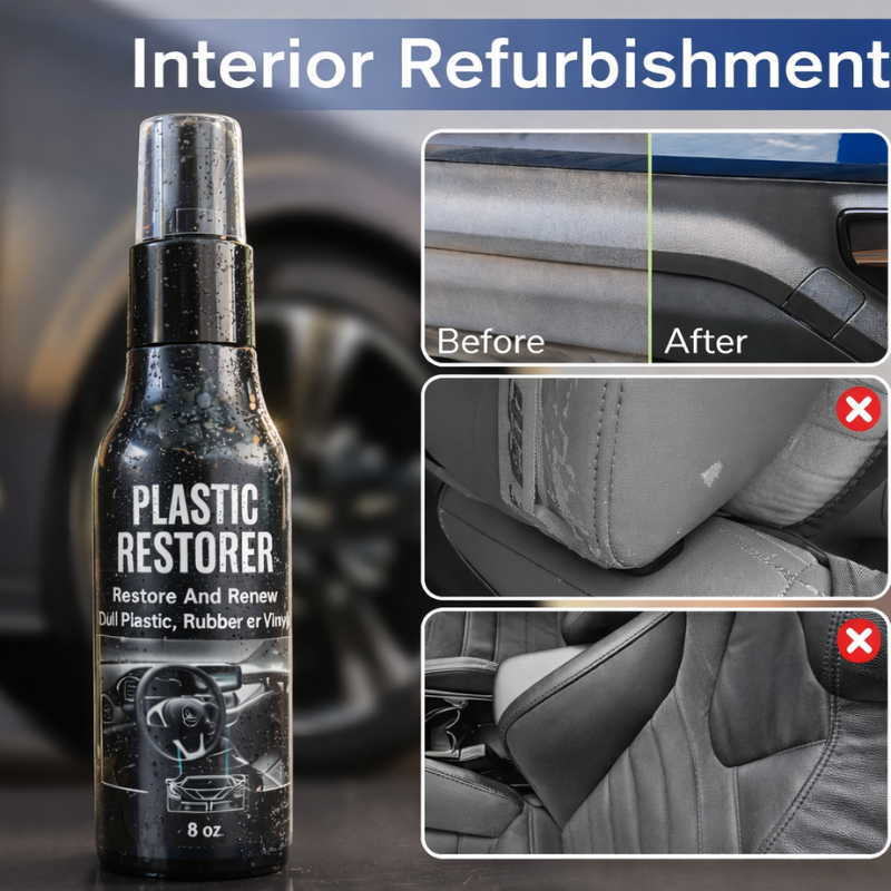 Plastic Restorer for Vehicles – Restores & Protects Faded Plastic Trim, Dashboard & Exterior Parts