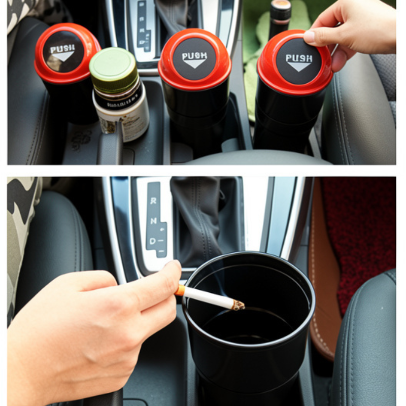 Mini Car Dustbin Trash Bin- Universal Traveling Portable Useful for All Cars Accessories (Random color-Pack of 1)