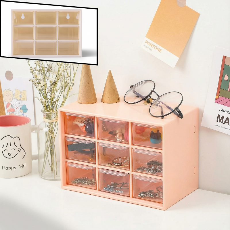 9-Drawer Storage Cabinet Organizer – Multi-Purpose Plastic Storage Unit (Random Color-Pack of 1)