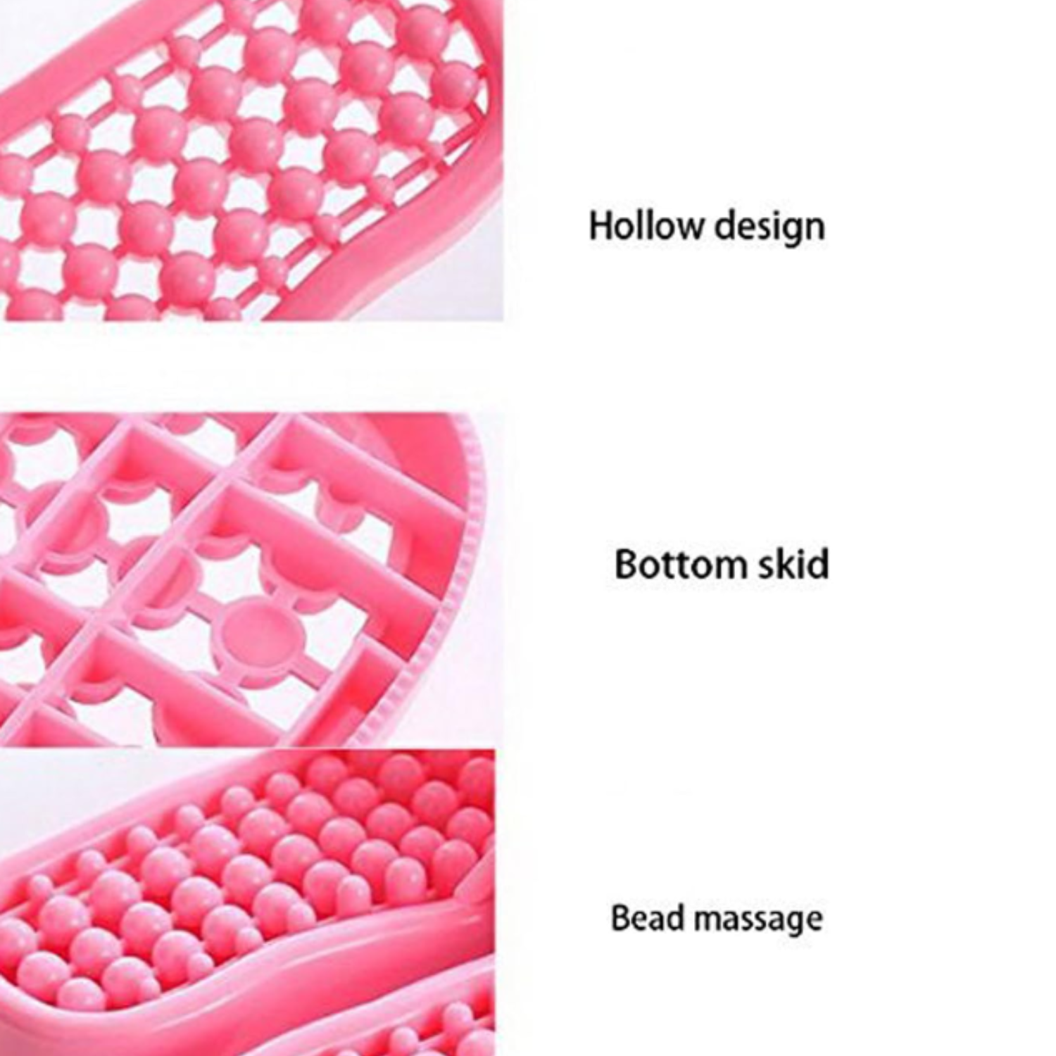 Women's Plastic Flip Flops Slippers House Massage Soft Hollow Bottom Leaky Bath Shower Bath Sandals Bathroom