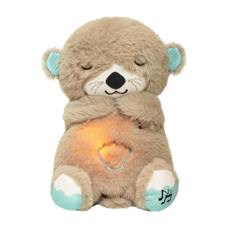 Soft Breathing Teddy with Music & Lights – Realistic Breathing Motion Plush Toy