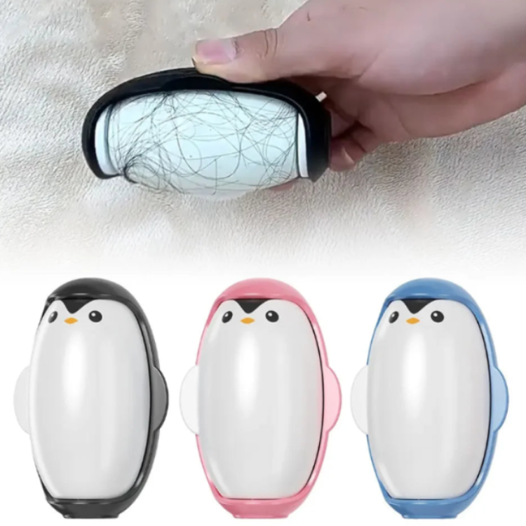 Cute Penguin Reusable Pet Hair Remover Roller – Washable Lint Brush for Clothes & Furniture (Random color- Pack of 1)
