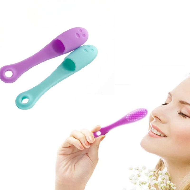 Silicone Face Cleaner & Blackhead Remover Brush – Nose Pore Finger Scrubber Facial Cleansing & Massage Tool (Random Color-Pack of 2)