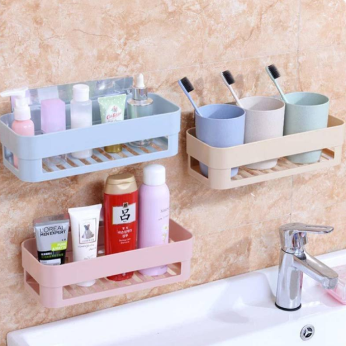 Wall-Mounted Bathroom Shelf – Space-Saving Storage Rack (Random color - Pack of 1)