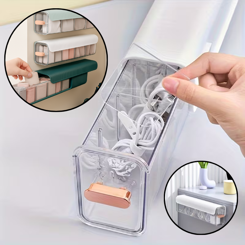 6 Slot Socks Organizer– Drawer Divider & Storage Box for Socks, Underwear & Accessories (Random color-Pack of 1)