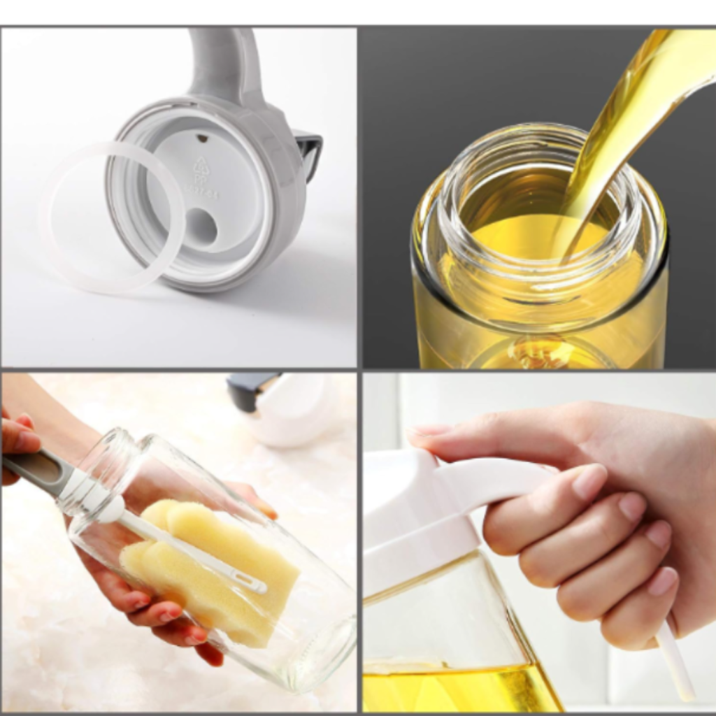 1000ml Auto Flip Oil Dispenser – Leakproof, Easy-Pour Bottle for Cooking Oil & Liquid Seasoning