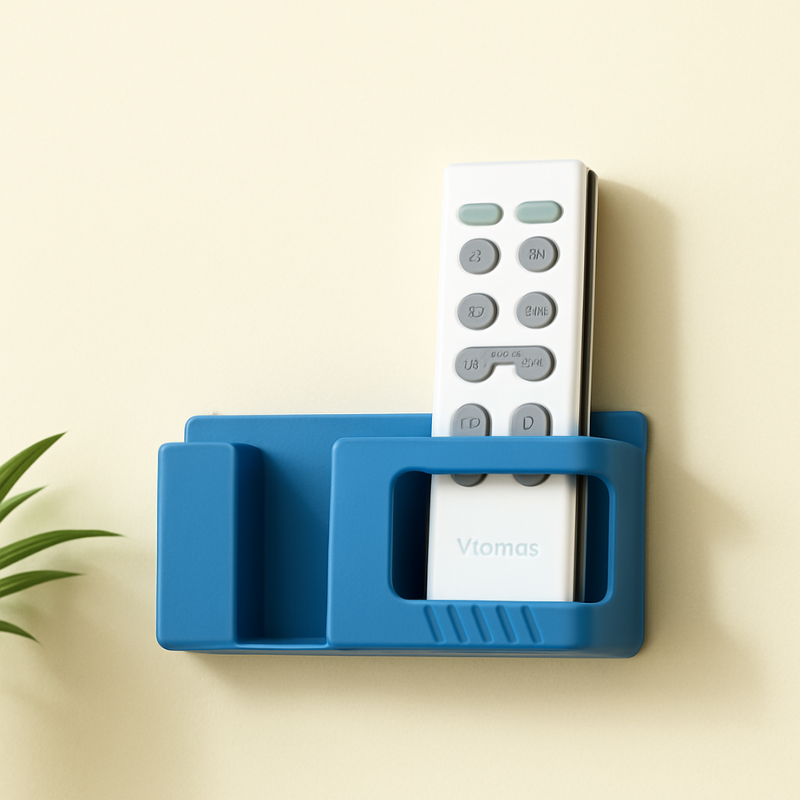 Wall Mounted 2-In-1 Mobile & Remote Holder – Space-Saving Organizer for Phones and TV Remotes (Random Color)