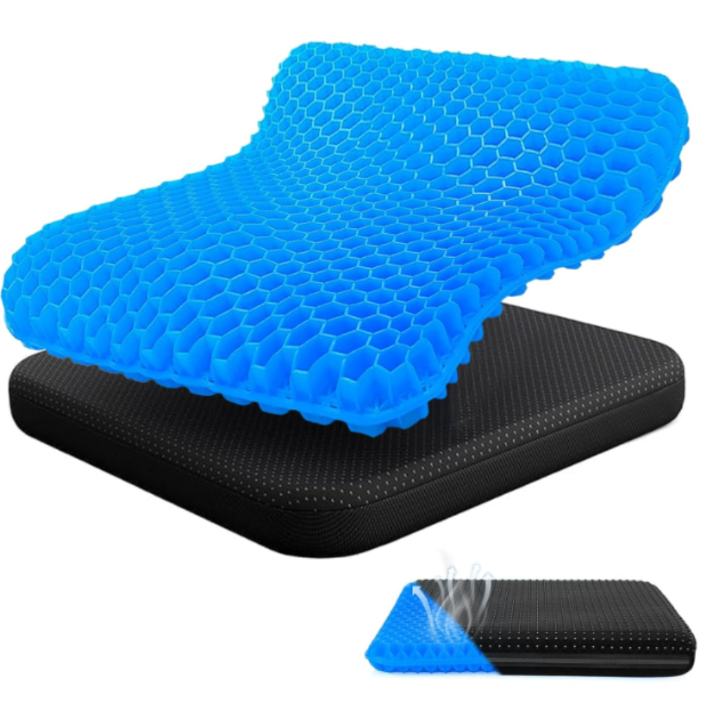 Cooling Gel Silicone Seat Cushion for Office Chair – Breathable Pressure Relief Cushion for Long Sitting