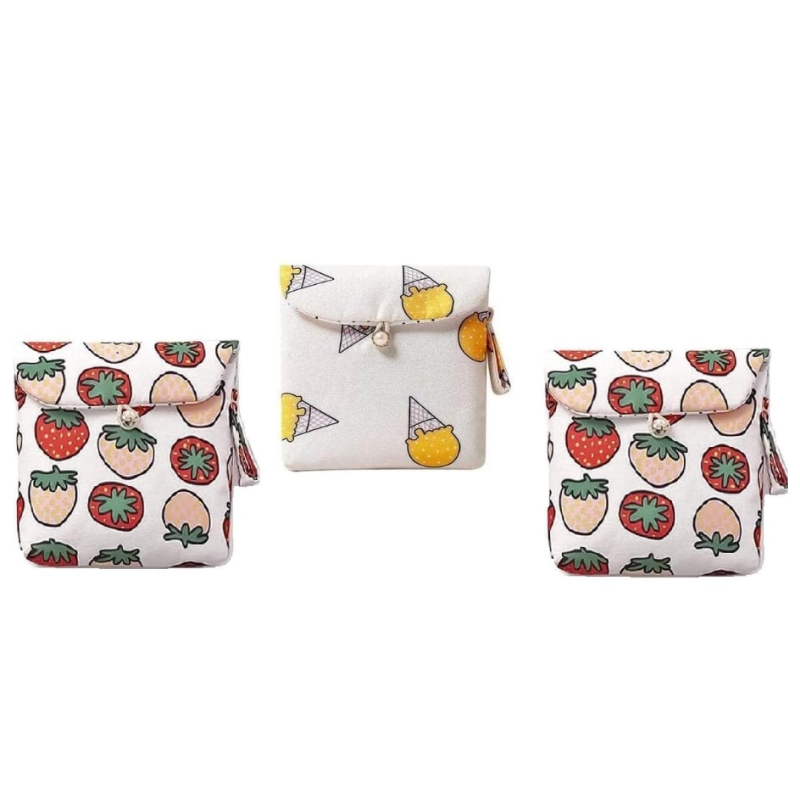 Sanitary Napkin Pouch – Discreet, Portable & Hygienic Storage Bag for Pads, Pantyliners & Intimate Essentials(Random print-Pack of 1)