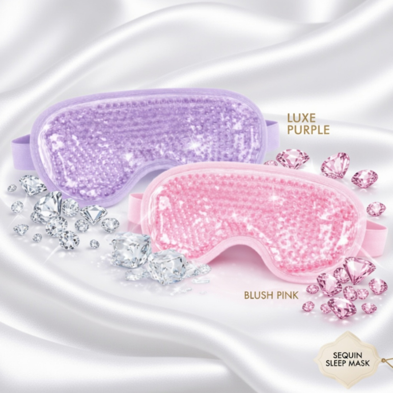 Cooling Gel Cold Eye Mask – Reusable Ice Pack with Soft Plush Backing for Puffy Eyes, Dark Circles, Migraine & Stress Relief (Random color-Pack of 1)