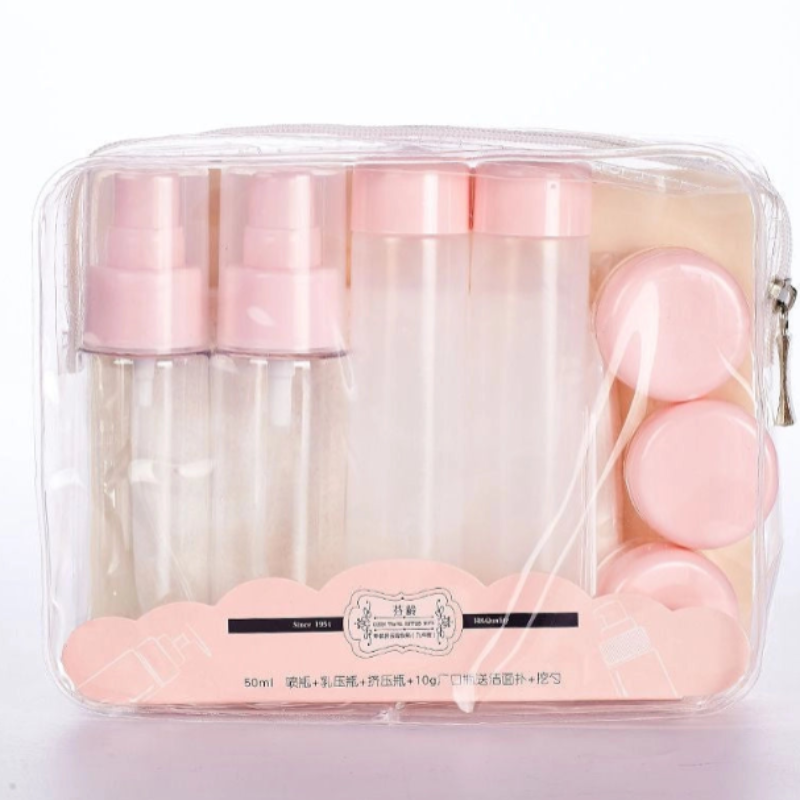 9 Pcs Travel-Ready Cosmetic Bottles Set – Portable Refillable Toiletry Containers for Travel