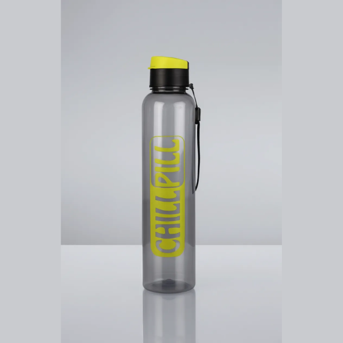 Chill Pill Water Bottle - BPA Free Non-Toxic Drinking Bottle - 1000 ml (Random Color-Pack of 2 Pcs)