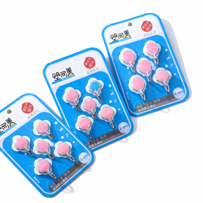 5 Pcs Multicolor Heavy Duty Adhesive Hooks – Oval & Round Wall Hooks for Bathroom, Kitchen & Home Organization