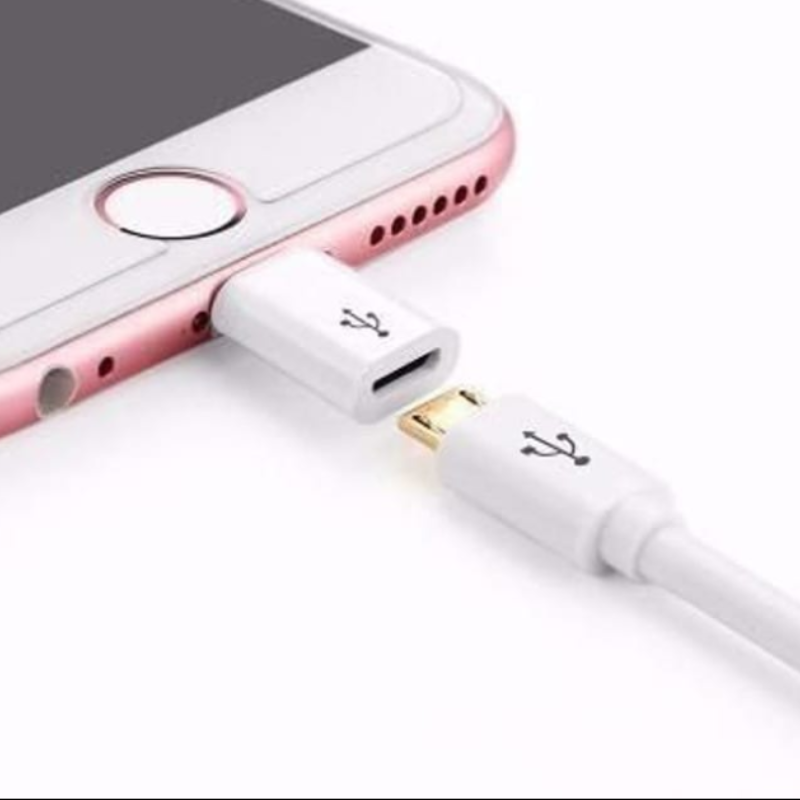 Apple to Micro USB (V8) Converter Adapter – Lightning to Micro USB Connector for Charging & Data Sync | Works with Android V8 Cables (Random color-Pack of 1)