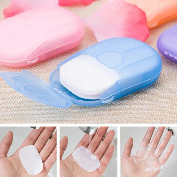 Pocket Paper Soap Sheets – Disposable Hand Wash Soap for Travel & Outdoor Use (20 Pcs)