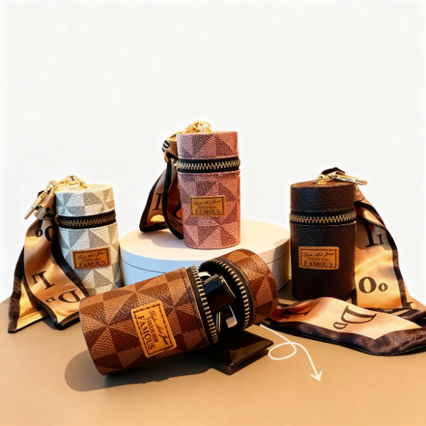 Mini Portable Storage Keychain – Compact Leather Key Organizer & Utility Pouch (Random color-Pack of 1)