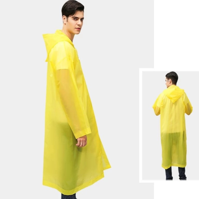 Waterproof Hooded Raincoat – Lightweight Unisex Rain Wear for Men & Women (Random Color-Pack of 1)