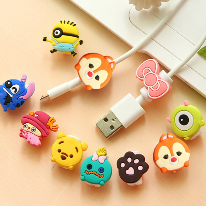 Cute Cartoon Data Cable Protector – Durable Anti-Break Charging Cable Saver (Random Design-Pack of 1)