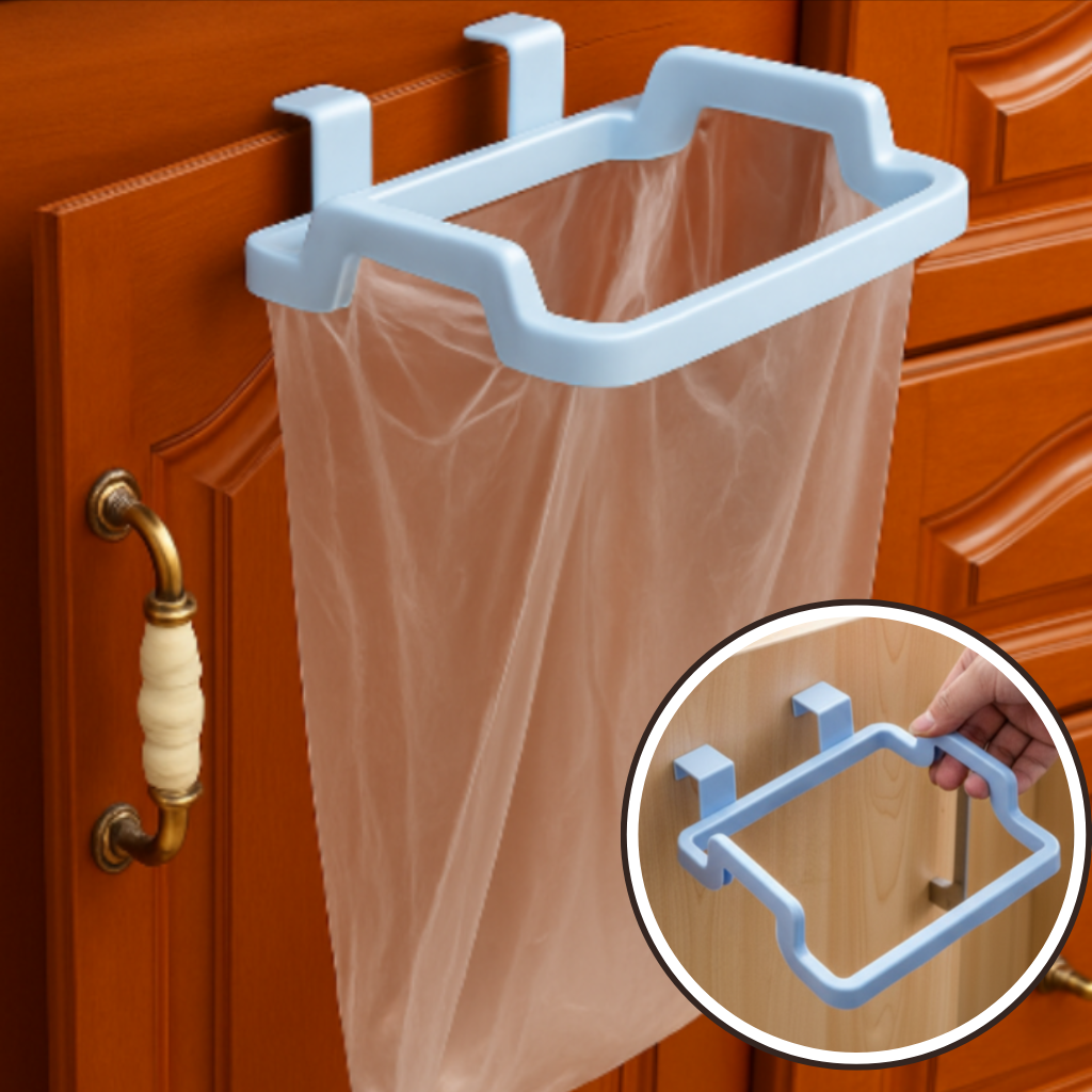 Plastic Garbage Bag & Towel Hanger – Over-Cabinet Holder (Random color-Pack of 1 – Hanger Only)
