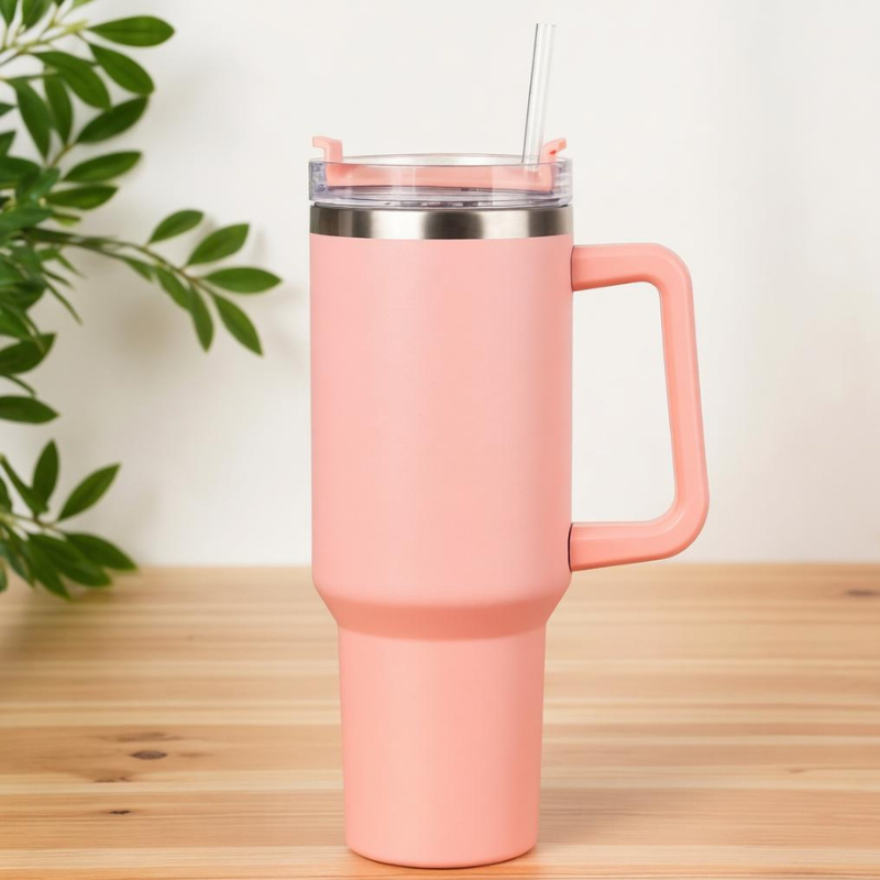 1200ml Stainless Steel Vacuum Insulated Tumbler with Lid & Straw – Large Travel Mug for Water, Coffee, Iced Tea & Smoothies