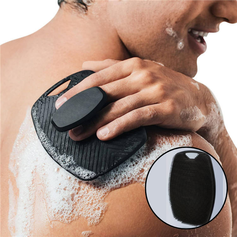 Silicone Body Scrubber Bath Brush – Soft Exfoliating Body Cleaner with No-Slip Ergonomic Handle for Deep Cleansing & Dead Skin Removal(Random color-Pack of 1)