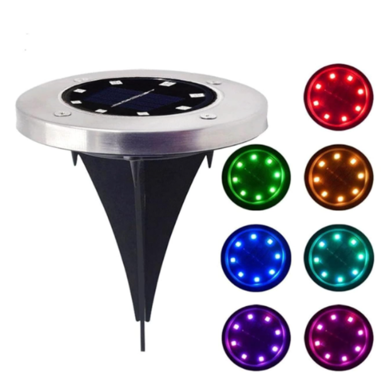 4 Pcs Big RGB Solar Fence Pillar Lights – Color Changing Outdoor LED Garden Lights