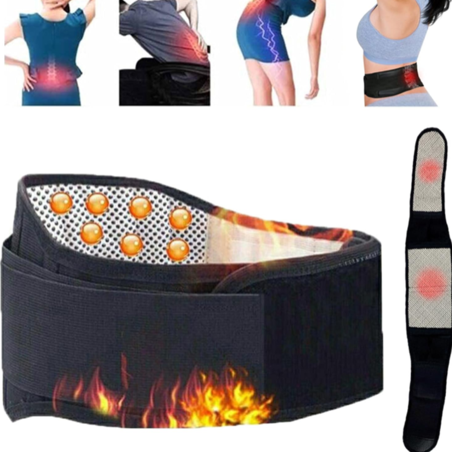 Acupressure Self-Heating Lumbar Support Belt – Pain Relief & Posture Correction for Back, Waist & Spine
