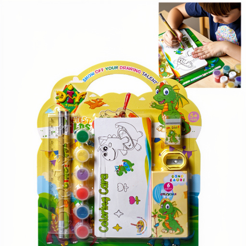 Kids Art & Stationery Set – Complete Drawing, Coloring & School Supply Kit for Children (Random Theme-Set of 1)