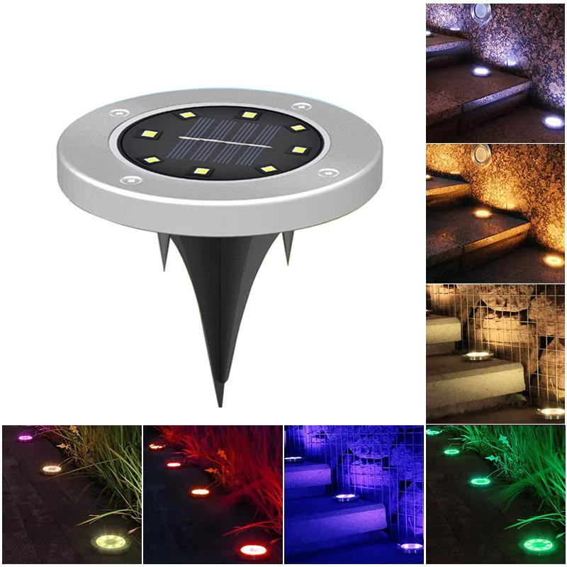 4 Pcs Small RGB Solar Fence Pillar Lights – Waterproof Color-Changing Outdoor LED Lights