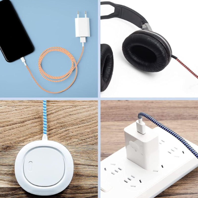 Spiral Cable Cord Protector – Silicone Anti-Break Charging Wire Saver (Random Color-Pack of 1)