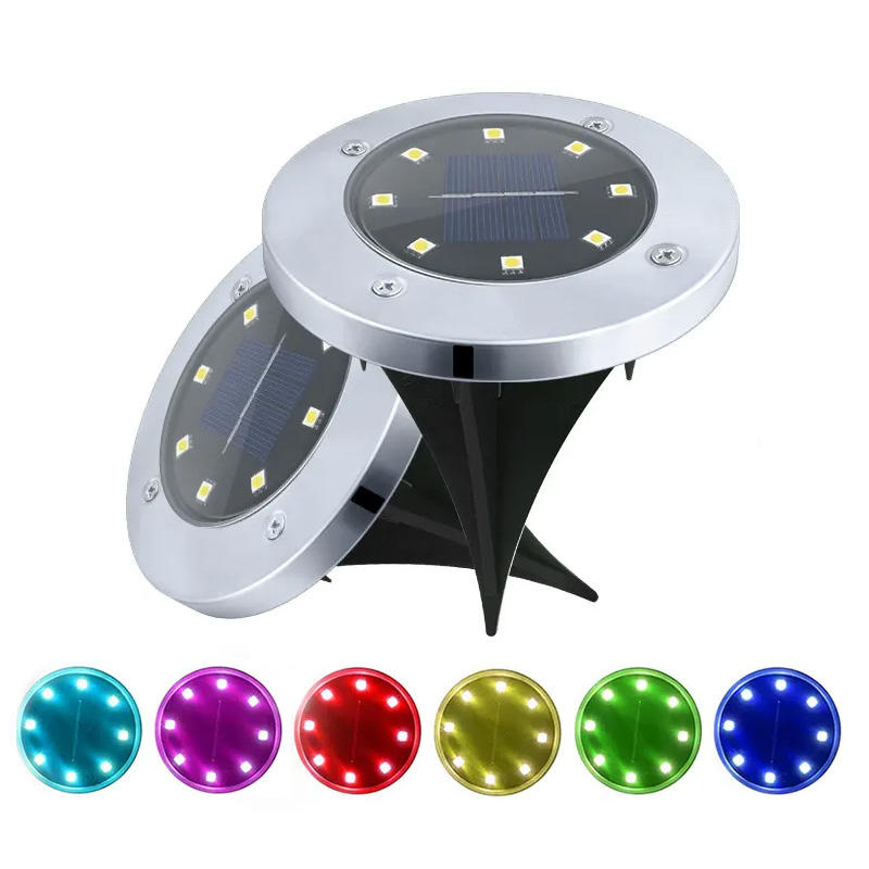 4 Pcs Small RGB Solar Fence Pillar Lights – Waterproof Color-Changing Outdoor LED Lights