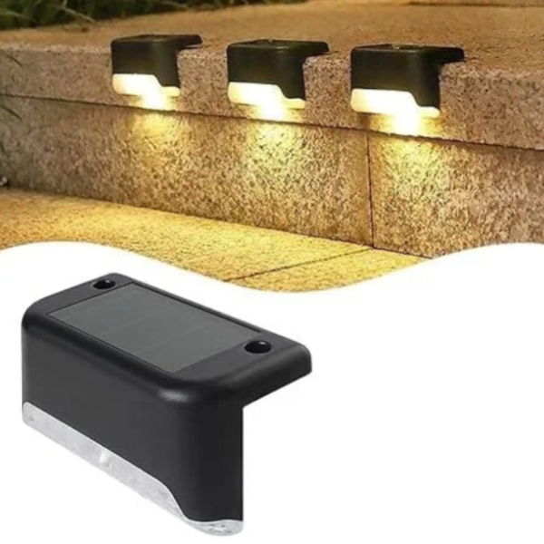 4 Pcs LED Solar Deck Lights – Weatherproof Outdoor Solar Step Lights for Pool, Stairs, Garden Pathway & Fence Lighting