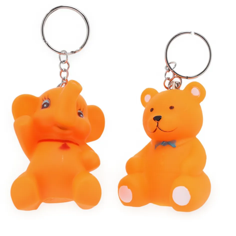 4 Pcs Soft Rubber Toy Keychains – Cute Mini Toy Character Keyrings, Fun Bag & Backpack Accessories for Kids(Random Keychains)