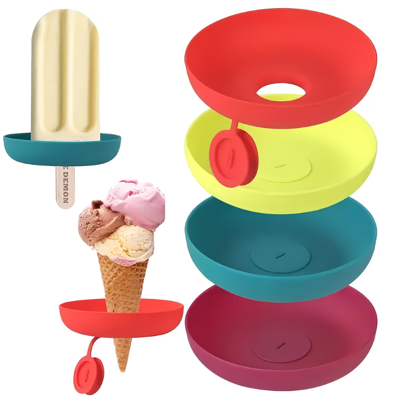 Ice Cream Holder – Reusable Cone Holder for Mess-Free Ice Cream (Random Color-Pack of 1)