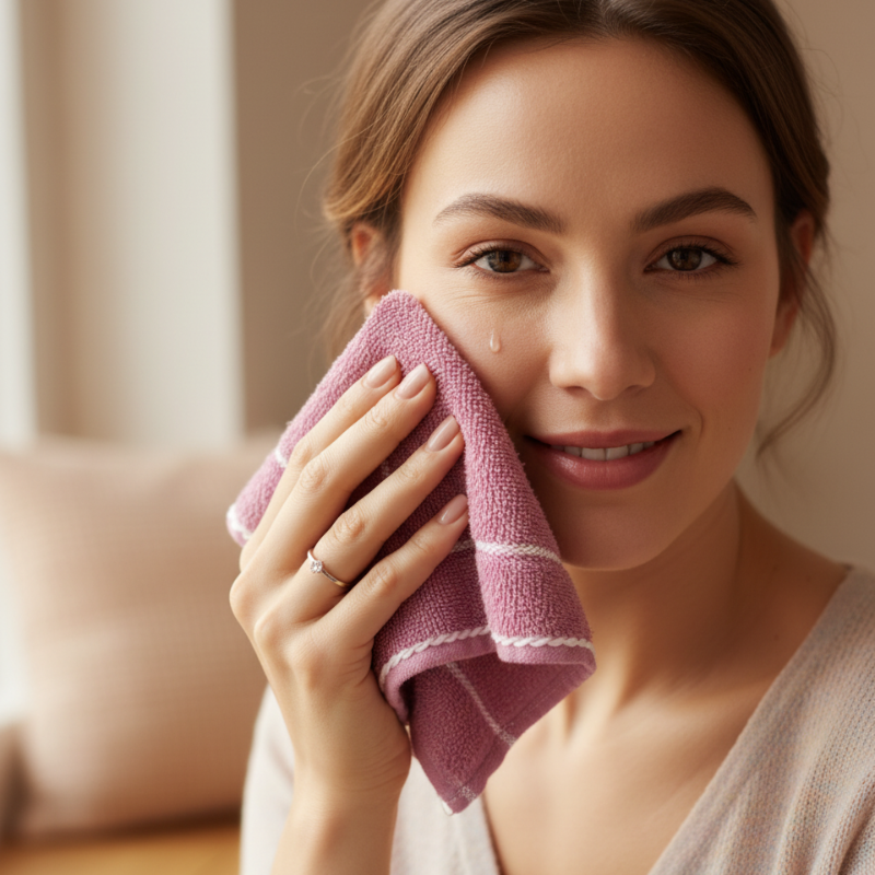 Hand Towel with White Striped Borders – Soft, Absorbent & Quick-Dry Towel for Home & Travel (Random color-Pack of 3)