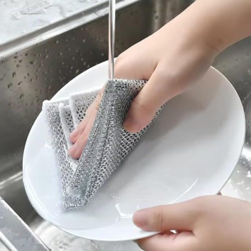Single Side Dishwasher Cleaning Cloth – Reusable Absorbent Kitchen Wipe, Fast-Dry Soft Dish Cloth for Utensils, Countertop & Sink (Pack of 5 pc)