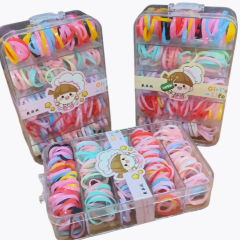 Pastel Color Rubber Bands – Fun & Soft Hair Ties for Kids, Teens & Girls