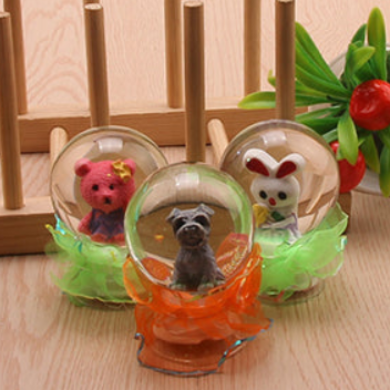 Cartoon Electric Crystal Water Ball – Rotating LED Music Water Globe Toy (Random Design-Pack of 1)