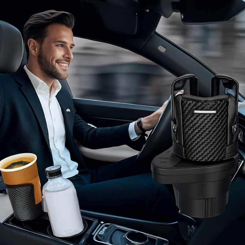 2-in-1 Multifunctional Car Cup Holder – Adjustable Car Drink & Accessory Organizer (Pack of 1)