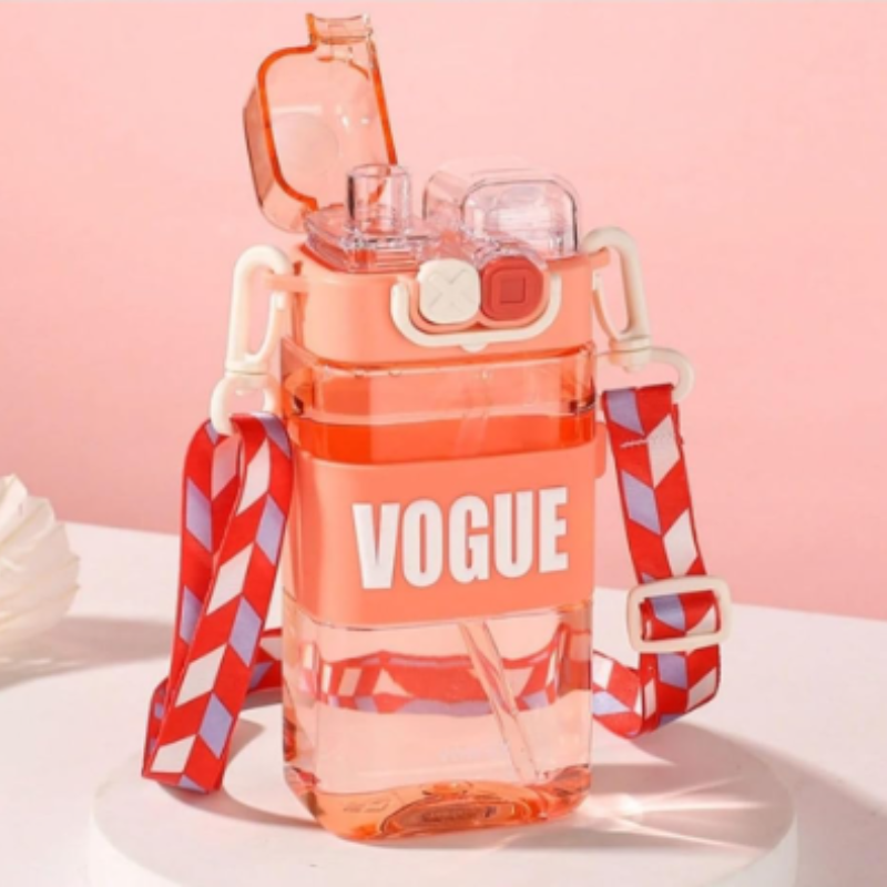 500ml Double Nozzle Straw Sipper – Kids & Travel Drinking Bottle (Random Color-Pack of 1)