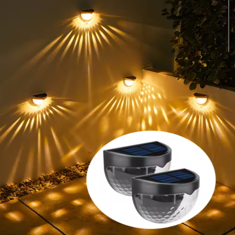 2 Pcs Solar Warm White Fence Lights – Waterproof Outdoor LED Wall & Fence Lights