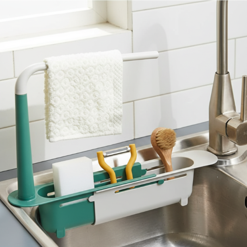Upgraded Telescopic Sink Storage Rack,adjustable Telescopic 2-in-1 Sink Upgraded Telescopic Sink Storage Rack,adjustable Telescopic 2-in-1 Sink