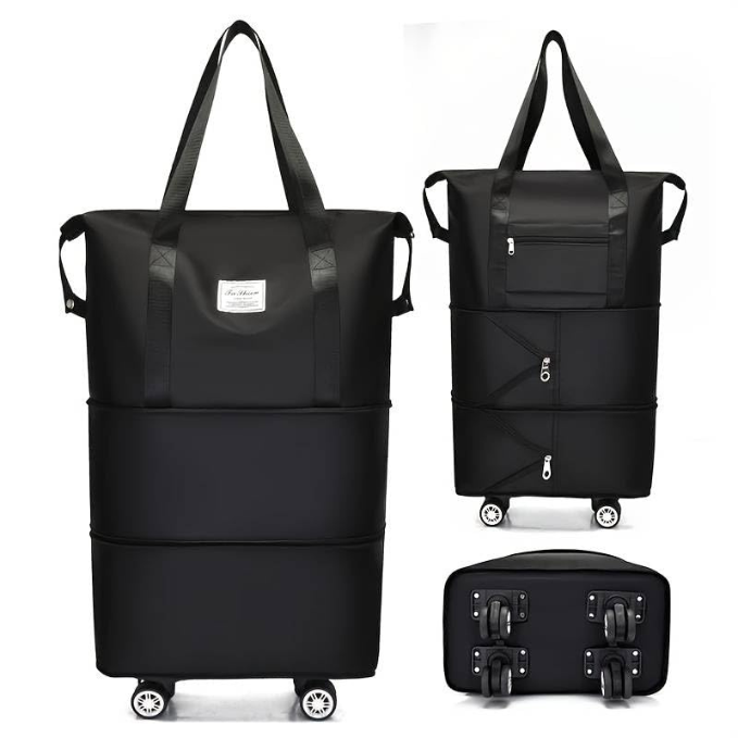 Duffel Trolley Bag with Wheels – Expandable & Foldable Travel Luggage Bag (Lightweight & Durable)