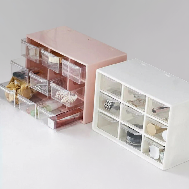 9-Drawer Storage Cabinet Organizer – Multi-Purpose Plastic Storage Unit (Random Color-Pack of 1)