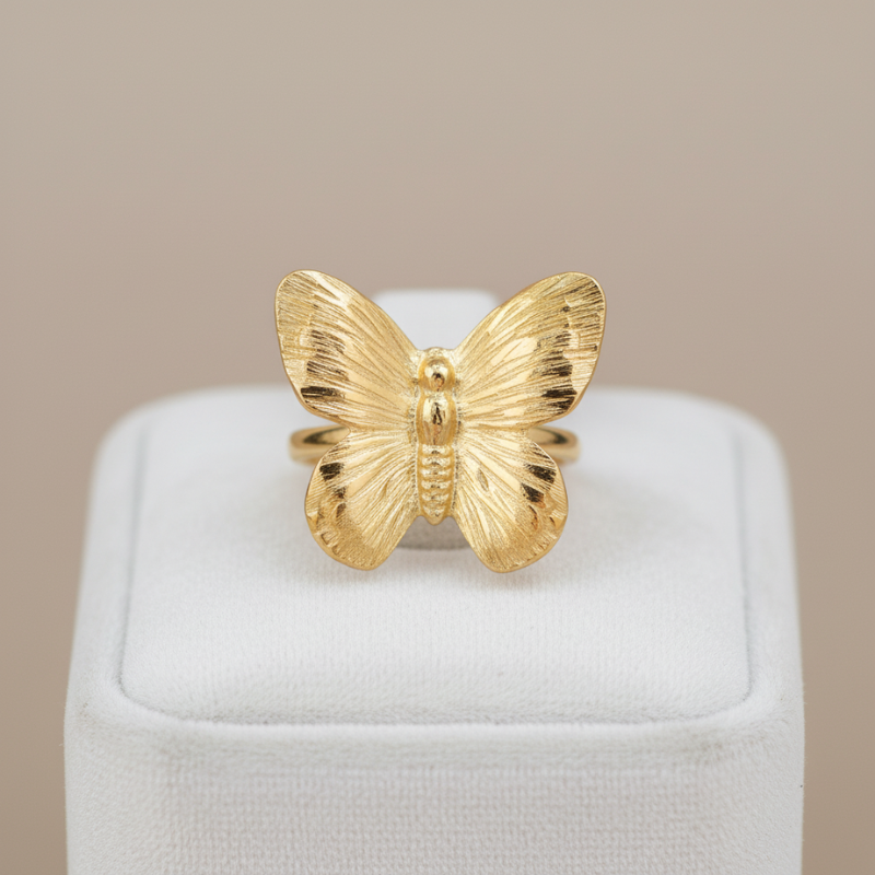 Anti-Tarnish Butterfly Ring- Elegant Adjustable Jewelry for Women ( Pack of 1 Pc)