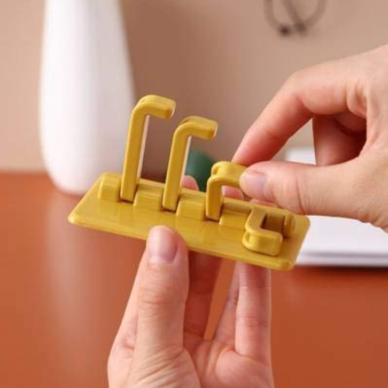 Rotatory Multi-Purpose 4-Hook with Adhesive Sticker – Kitchen & Home Use (Random color-Pack of 1)