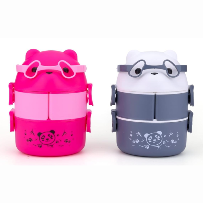 Teddy Shaped Tiffin Box for Kids | 4-Compartment Lunch Box with Spoon ...