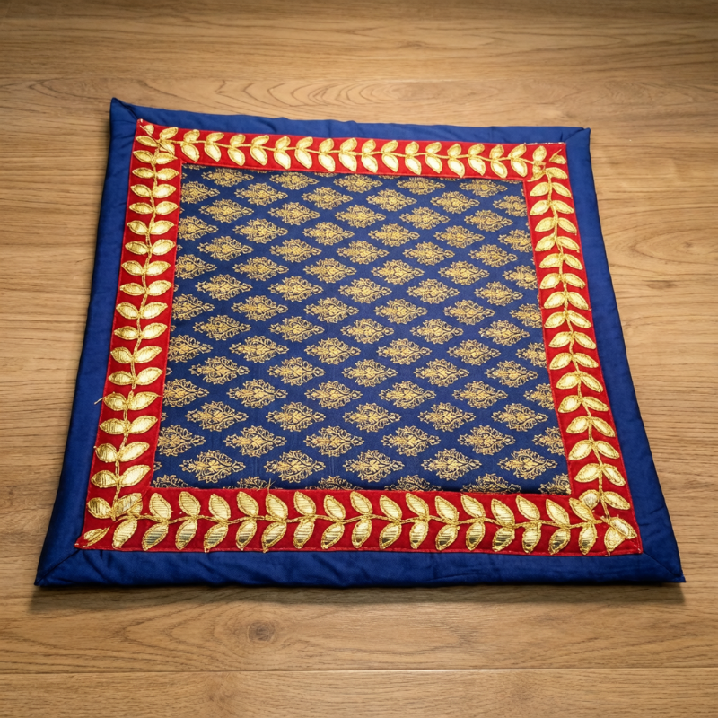 Puja Aasan Mat 80 × 80 cm – Soft Fabric Prayer Mat for Meditation, Puja & Religious Rituals
