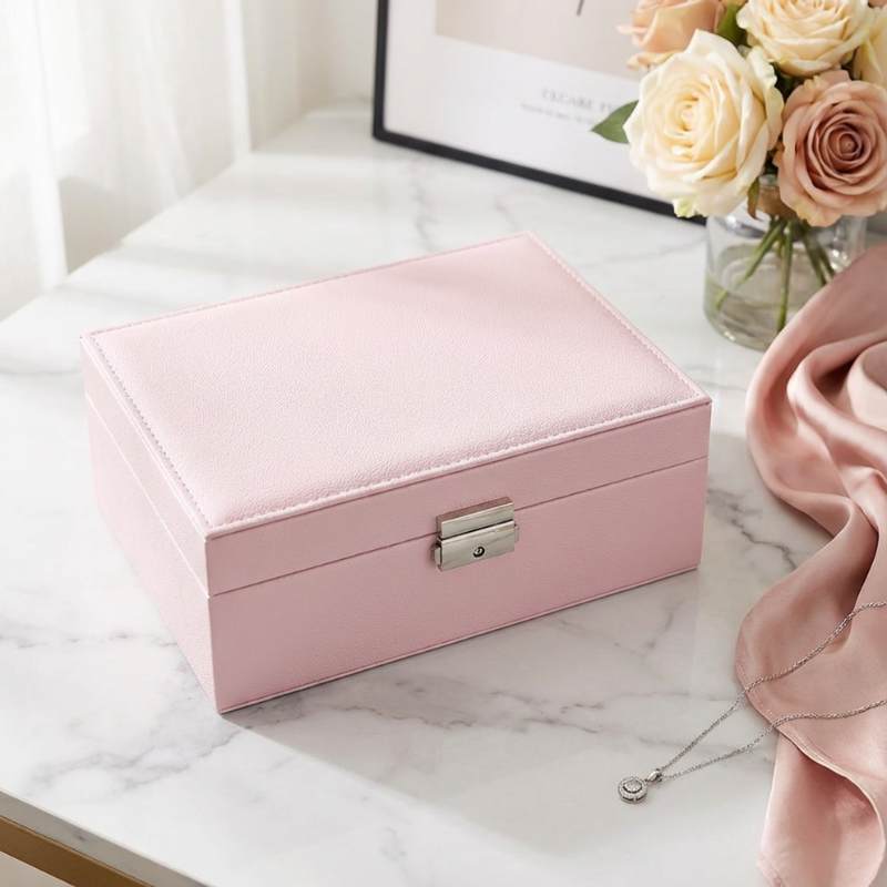 Multi-Compartment Jewellery Box for Women – Elegant Organizer for Rings, Earrings, Necklaces & Accessories (Random color-Pack of 1)