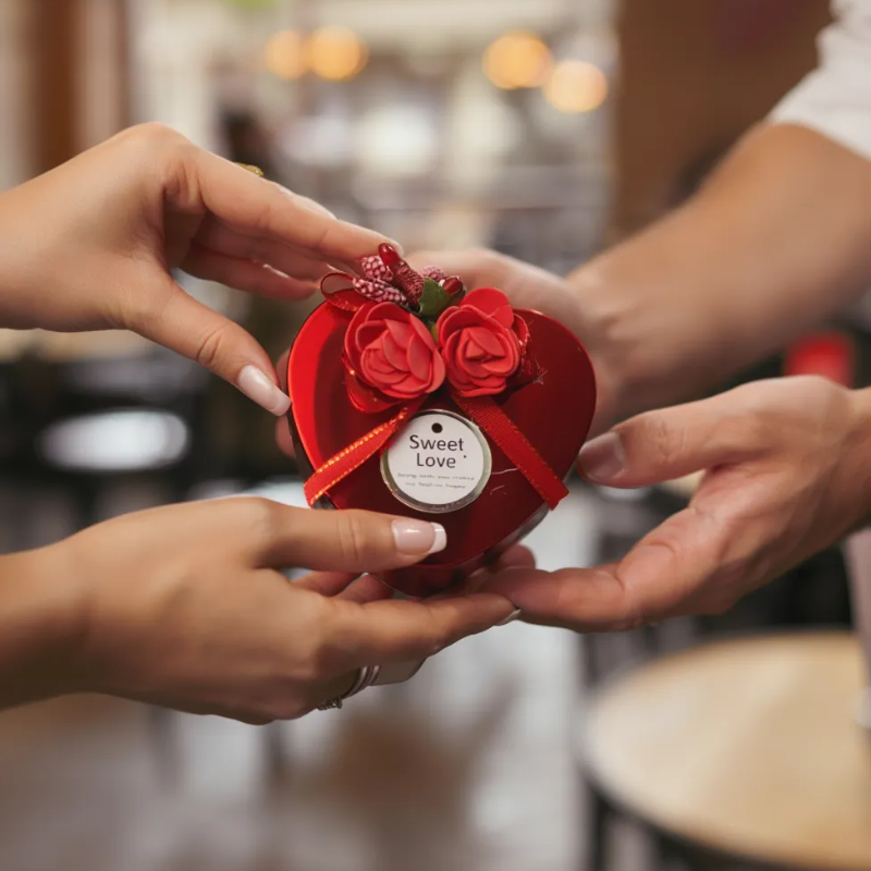 Heart-Shaped Decorative Metal Gift Box – Elegant Storage Box for Jewelry, Chocolates, Dry Fruits & Gifting